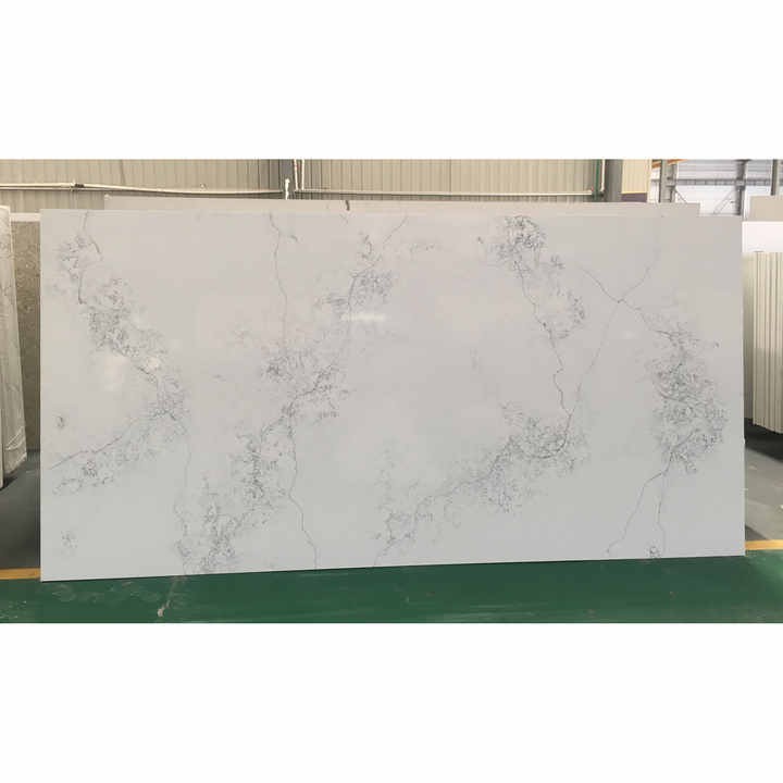 Ancona White 20mm Artificial Quartz Stone Slab Modern Design for Hotel Use Wholesale Available